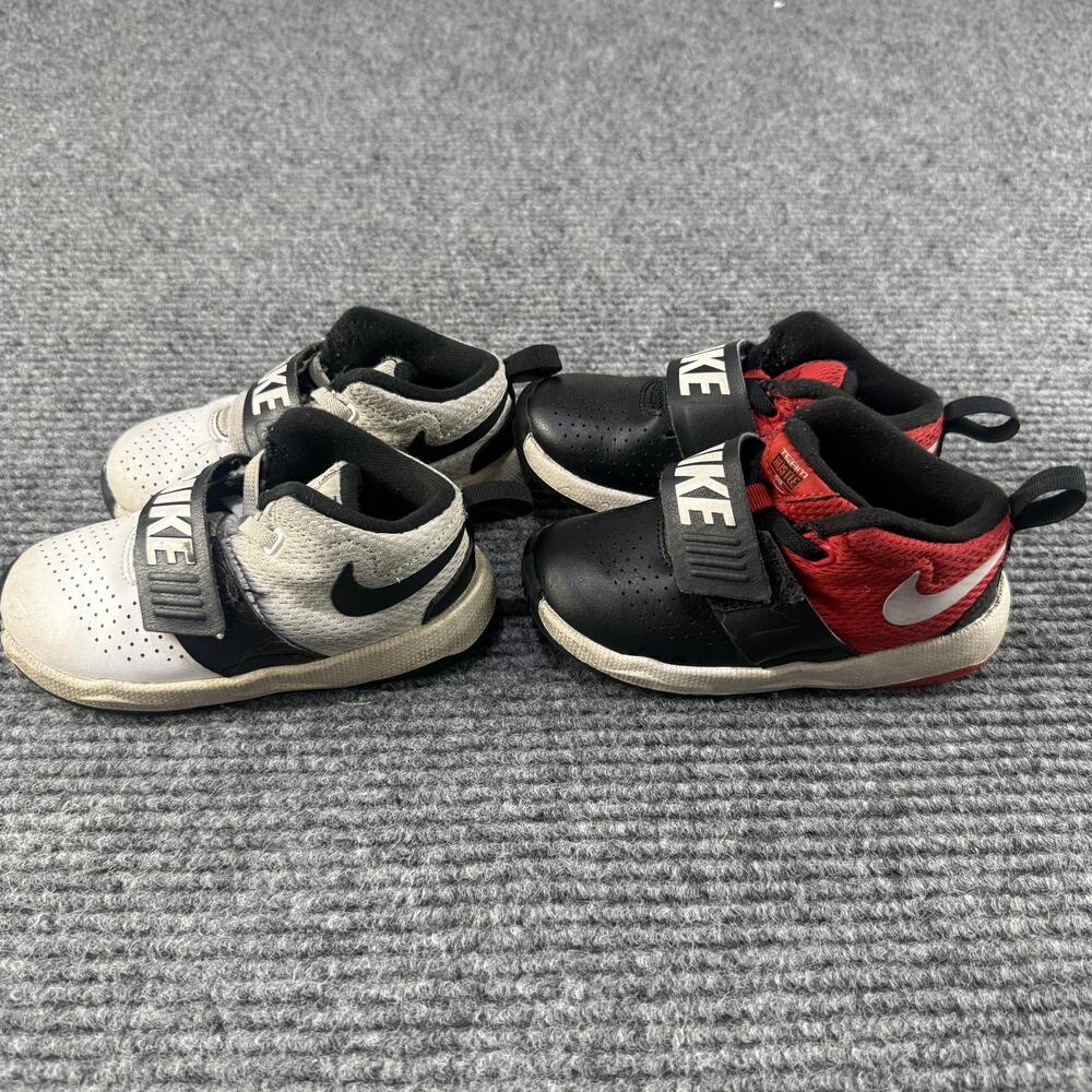 Nike Team Hustle Shoes Youth Size 8C Basketball Strap Athletic Sneakers 2 Pair
